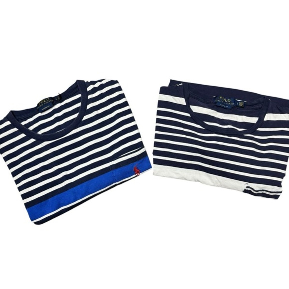 Polo Ralph Lauren Nautical Stripe Tee Lot XL Classic Fit‎ Red Navy Coastal